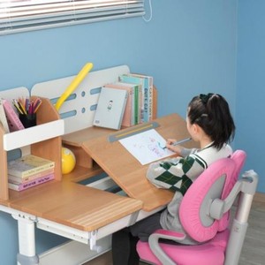 Scrivania da Studio Eco-Moderna con Altezza Regolabile e Libreria Integrata per Ufficio Domestico Scuola Bambini Design Moderno - Product Image 2