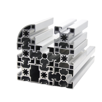 Profilé d'extrusion carré en aluminium à rainures en T 4545, robuste, pour assemblage de cadres, ligne de production, découpe industrielle personnalisée, anodisé 6063 T3-T8