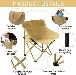 Chaise lune pliante d'extérieur – Fauteuil inclinable portable pour bureau et camping, chaise de plage avec structure en fer, mobilier d'extérieur - Product Image 3