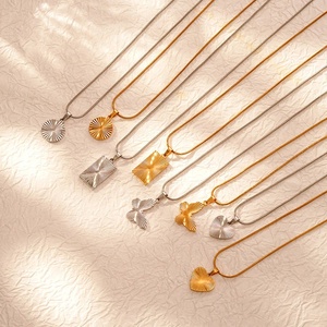 Colliers superposés en or pour femmes, collier pendentif délicat plaqué or 14 carats, bijoux personnalisés tendance, cadeau pour <span class=keywords><strong>maman</strong></span> - Product Image 3