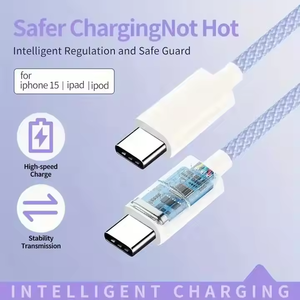 Cable de Carga Rápida USB-C a USB-C de 60W PD, Cable de Datos para Teléfono Móvil, Cable de Transferencia de Datos de Nailon para 16 - Product Image 4