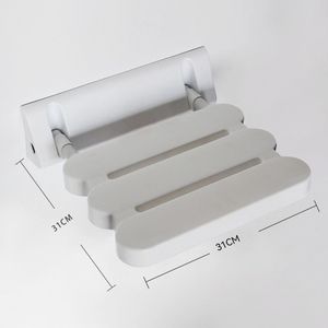 Chaise de douche murale Mike pour salle de bain, 23x31 cm, siège de sécurité pliable en métal pour personnes âgées, femmes enceintes et enfants - Product Image 1