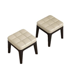 Modern Minimalist Low Stool Upholstered Stackable Plastic Home Living Room Furniture - Product Image 5