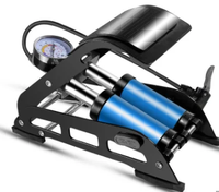 Pompe à pied portable multifonction pliable en alliage d'aluminium avec manomètre haute pression (plus de 160 PSI) pour voiture et moto