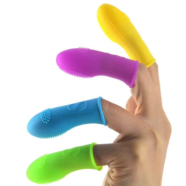 Giocattoli femminili del sesso del vibratore del dito del silicone di stimolazione del punto g della manica del dito di vendita calda all'ingrosso per la donna