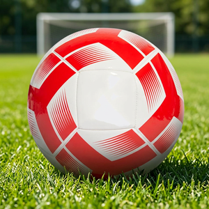 Custom Logo Size 5 Soccer Balls Bulk Red <b>White</b> Classic Design PU <b>Football</b> Durable Seamless Outdoor Sports Factory Direct Supply - Product Image 2