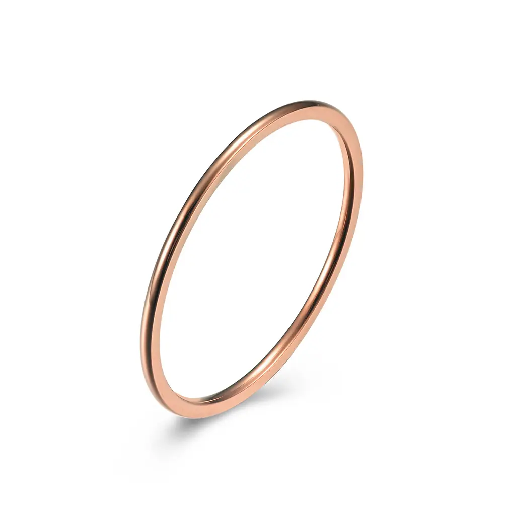 In magazzino personalità semplice acciaio al titanio 14k oro argento oro rosa placcatura Ip anelli a fascia In acciaio inossidabile 1mm 3mm 6mm