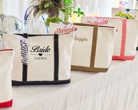 Sac à bandoulière esthétique en toile de canard brodée avec coutures renforcées BF Wholesale, idéal pour cadeaux de mariage pour demoiselles d'honneur, vente en gros