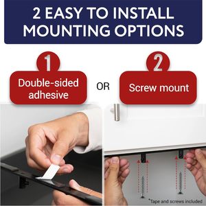 Organisateur <span class=keywords><strong>mural</strong></span> rectangulaire moderne en fonte métallique, flexible, détachable, à un seul niveau, avec vis et ruban adhésif double face - Product Image 5