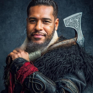 Cuello de piel Ropa de invierno <span class=keywords><strong>Rey</strong></span> Guerrero Capa Vikingo Mantón de piel Guerrero medieval Capa de piel artificial Disfraz de cosplay de Halloween - Product Image 5