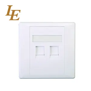 86*86Type Double Face Plate RJ45 Ethernet Wall Socket Network Use 2 port