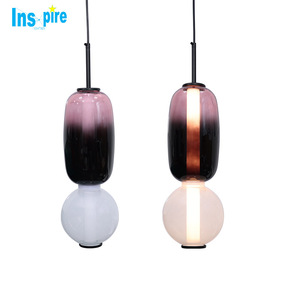 Moderno lampadario in vetro colorato nordico ristorante arredamento Art Glass <span class=keywords><strong>lampada</strong></span> pendente per Hotel corridoio - Product Image 3