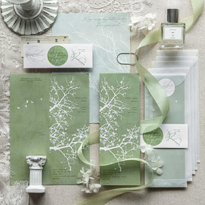 Ensemble de papeterie Mr.Paper : Enveloppes, 5 feuilles de papier à lettres, <span class=keywords><strong>S</strong></span>érie Silent Riddle, Cartes de vœux artistiques style Instagram - Product Image 1