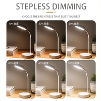 Lampe de bureau led circulaire noir, moniteur continu et flexible, avec chargeur usb, pliable et bon marché