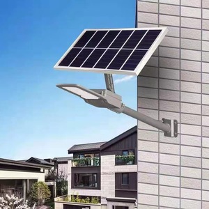 Lampe solaire LED pour rue, en alliage d'aluminium, IP66, 6000K, lumière du jour, montage mural, éclairage extérieur, panneau poly-Si, télécommande, 10 ans - Product Image 1