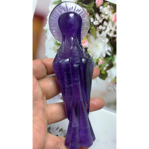 Statue de guérison en cristal d'améthyste Rose <span class=keywords><strong>obsidienne</strong></span> <span class=keywords><strong>dorée</strong></span>, 1 pièce, Quartz de guérison, cristal de la vierge marie, pour cadeau - Product Image 2
