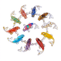 Ornements de poissons en cristal naturel, gravier d'améthyste et de citrine, gravier de Koi effet goutte, artisanat transfrontalier, modèle Chine