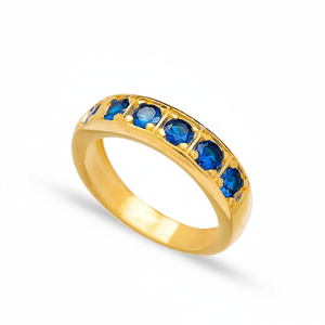 Sapphire <b>CZ</b> Stone Band <b>Ring</b> Trendy Jewellery Wholesale Handcrafted Turkish 925 Sterling Silver Jewelry - Product Image 2