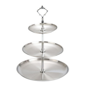 Stainless Steel Multi Tier Cake Stand 3 Tier Dessert Display For Indoor Use Modern Style Durable Metal Frame - Product Image 3