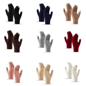 Gants d'hiver chauds à écran tactile personnalisés pour hommes pour femmes, style jacquard tricoté en acrylique épais, utilisation quotidienne, ventes directes en usine - Product Image 3