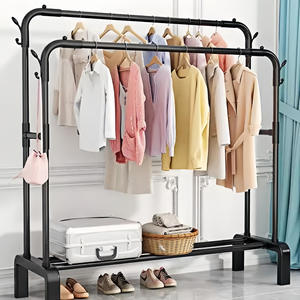 Doppia asta per interni in metallo per uso domestico stendibiancheria appendiabiti in tessuto per camera da letto balcone Cross-Border cappotto <span class=keywords><strong>Organizer</strong></span> - Product Image 3