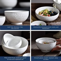 Bols en porcelaine pour la maison, bols créatifs pour riz, soupe, nouilles, salades, style nordique, embossés, vaisselle pour hôtel et restaurant, vente en gros