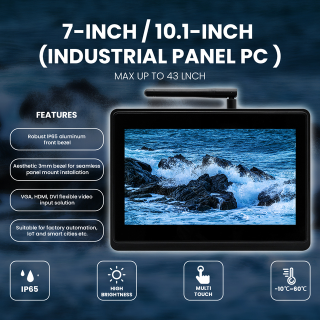 7 10.1 Inch Android Panel PC with 10 Point Capacitive Touchscreen Monitor Industrial Chassis for Restaurants & Retail POS