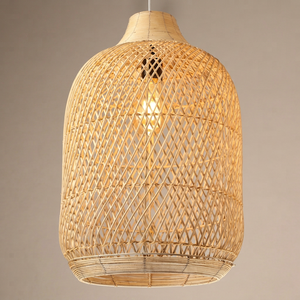 Luminaire suspendu de style design en bambou et rotin, style ferme traditionnel, pour appartement, salon, chambre à coucher, lustres, éclairage créatif - Product Image 1