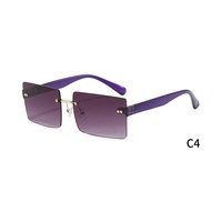 FANTESI 3 pièces Lunettes de soleil polarisées carrées sans monture, rectangulaires, transparentes, unisexes (couleur aléatoire)