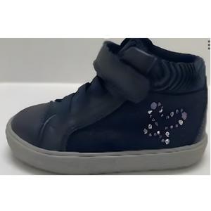 Chaussures vulcanisées à scratch, PU synthétique/toile, Vietnam W30109, bottes montantes bleu marine à étoiles, chaussures tendance - Product Image 1