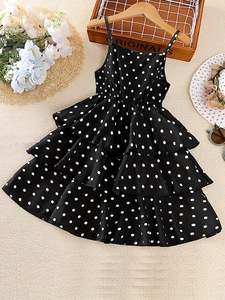Nouvelle Collection 2025 Robe d'Été à Col Rond pour <span class=keywords><strong>Filles</strong></span>, Style Décontracté avec Dentelle et Couleur Unie - Product Image 2