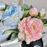 Fleurs de pivoine artificielles en soie de haute qualité à 2 têtes pour la décoration de mariages, de fêtes et d'intérieurs
