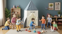 Tente de jeu intérieure/extérieure pour enfants, portable et pliable pour la maison et le camping, pour les enfants de tous âges