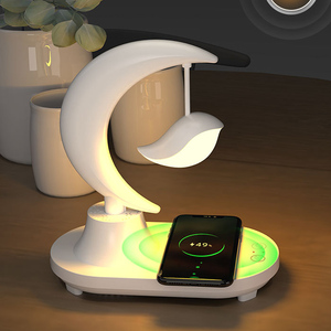 <span class=keywords><strong>Meilleur</strong></span> cadeau Table de chevet portable Lampe intelligente RGB Support de chargeur sans fil avec haut-parleur et réveil pour <span class=keywords><strong>iPhone</strong></span> et Android - Product Image 4