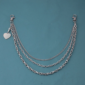Cadena de cintura de aleación de zinc con colgante de corazón y múltiples capas para mujer, estilo punk, hip hop, para uso diario, joyería corporal. - Product Image 3