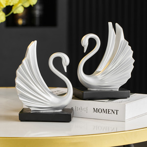 Scultura Creativa <span class=keywords><strong>di</strong></span> Coppia <span class=keywords><strong>di</strong></span> Cigni in Resina, Ornamento da Scrivania Personalizzato, Decorazione per Casa, Ufficio, Soggiorno, Regalo Direttamente dalla Fabbrica - Product Image 4