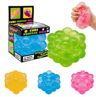 Jouet anti-stress pour enfants BC Toys, mini balle en silicone à presser avec perles, balle en maille scintillante, balle en silicone souple, 8-13 ans