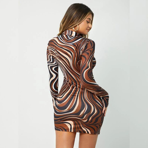 Wholesale Custom 2022 Long Sleeve Shirt Printed Button Tight Seductive Women's Dress <strong>XXXL</strong> Dresses - Product Image 5