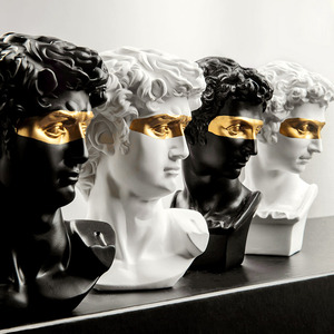 Kit di Pittura Artistica in Resina e Gesso Nero-Oro di <span class=keywords><strong>David</strong></span>, Decorazioni per Studio, Ornamenti, Testa in Gesso - Product Image 1