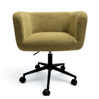 Chaise de bureau à domicile moderne Chaise de loisirs rembourrée réglable et pivotante à 360 ° avec roues rotatives pour chambre à coucher et salon