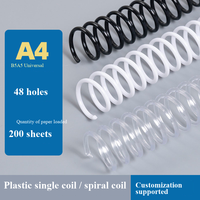 Anneaux de reliure en plastique à spirale simple, couleur personnalisée, 48 trous, format A4, design populaire, pour consommables de classeur de documents de bureau