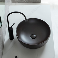 Nouvel arrivage d'articles sanitaires de luxe couleur émaillée salle de bain vasque éviers bol porcelaine céramique lavabo d'art
