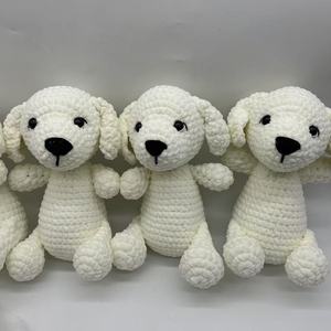 Ganchillo a mano Perros blancos <span class=keywords><strong>Ojos</strong></span> de seguridad <span class=keywords><strong>y</strong></span> nariz <span class=keywords><strong>para</strong></span> bebé Amigurumi Hilo grueso Juguetes de animales <span class=keywords><strong>para</strong></span> niños - Product Image 4