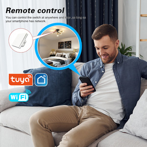 สวิตช์ติดผนังอัจฉริยะ 86 มาตรฐานแบบเสาเดี่ยว พร้อมการควบคุมผ่านแอปพลิเคชัน รีโมทสั่งงานด้วยเสียง สำหรับระบบอัตโนมัติภายในบ้าน แผงพลาสติกสีขาว - Product Image 3