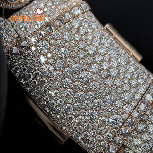 Collar de Diamantes con Baño de Oro de 18K, Estilo Hip Hop, Cadena Cubana Completa para Hombre, Regalo para Fiesta - Product Image 4