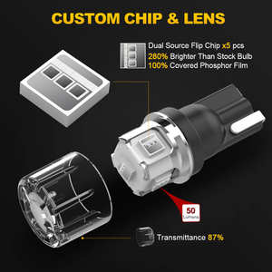 NAO Ampoule LED pour voiture T10 T15 T20 Automobile P21W 3157 Focos Led Intérieur 12V Faros Led Para Auto W5W T10 Led Canbus - Product Image 2