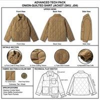 Veste matelassée rétro pour homme, hiver, boutons-pression, poches plaquées, rembourrage en coton, style Amekaji, décontractée, pour tous les jours