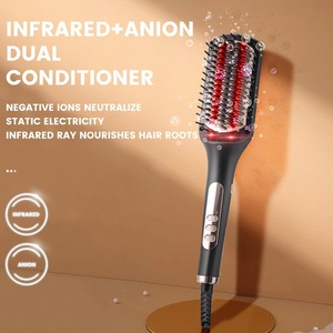 Dsp Electric Hair Straightening <b>Brush</b> Adjustable <b>Heat</b> Settings For Dry Hair Blue And Black - Product Image 2