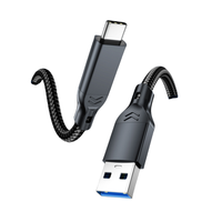 Kabel USB3.2 Gen2 10Gbps USB a ke C 3A 60W QC3.0 Pengisian Cepat untuk Samsung NVMe Hard Disk Eksternal Android Kabel Data Braid