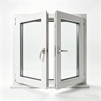 Fenêtre à battant en PVC-U à ouverture vers l'intérieur, double vitrage, isolation thermique, insonorisation pour immeuble de bureaux, usage commercial